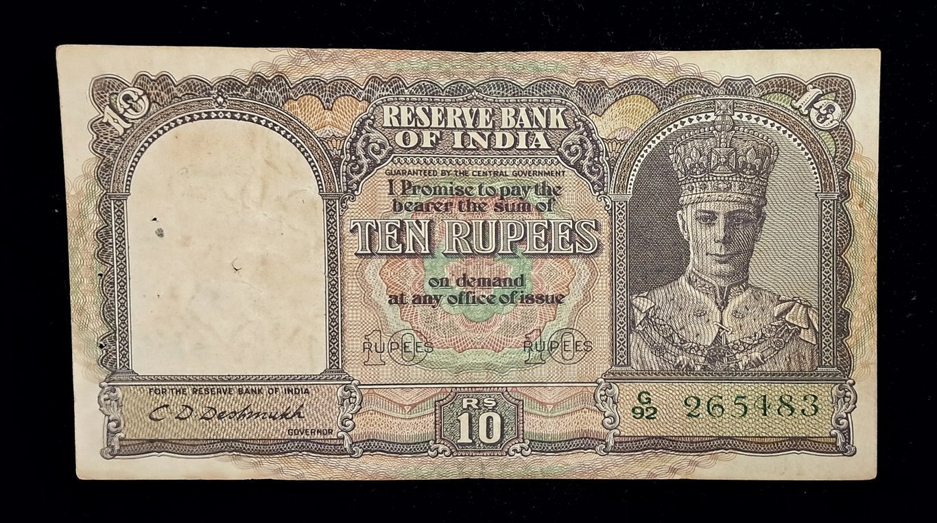 King George VI Indian Rupee Note